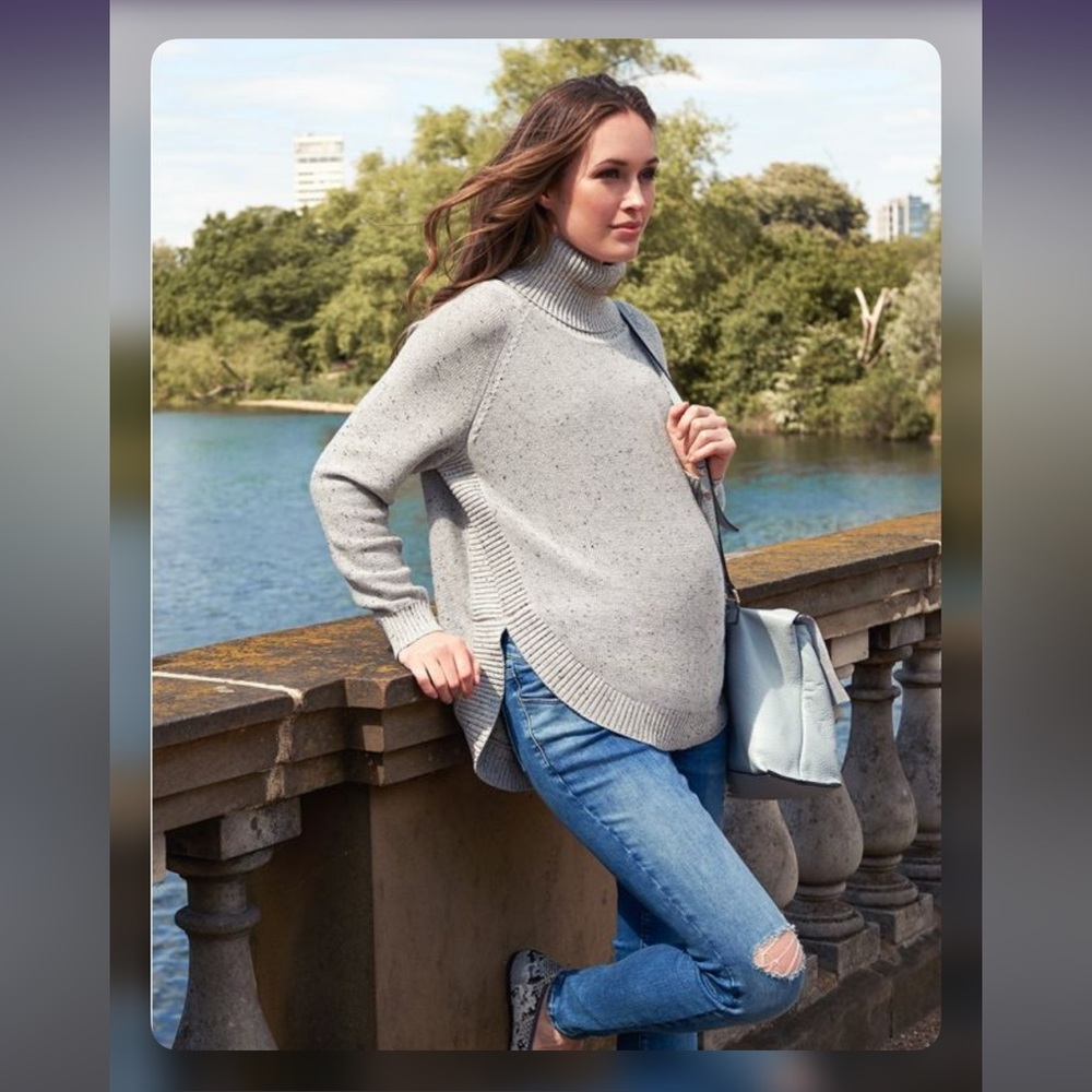 Textured Knit Cape Maternity Sweater size M